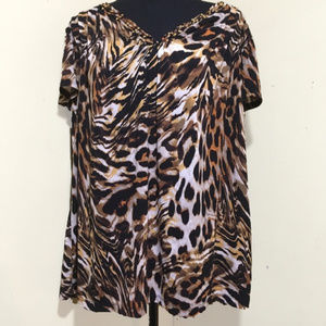 East 5th Animal Print Blouse, size 2x